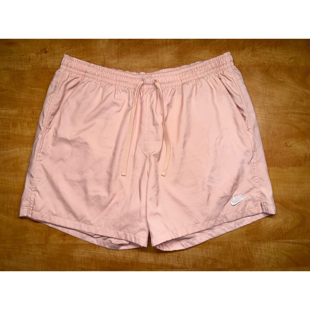 Nike Sportswear Woven Flow Shorts Mens XXL‎ Peach Pink Color Mesh Lined 5 Inch
